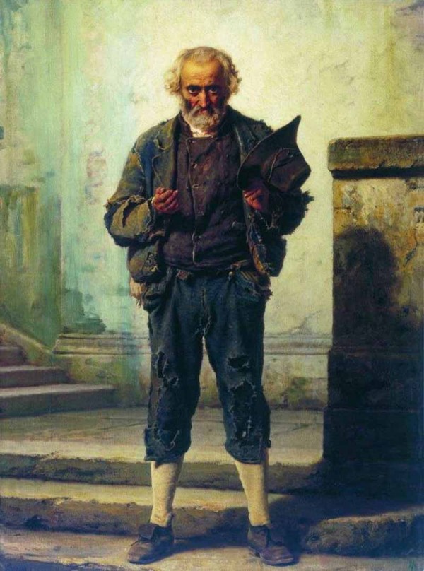 The old beggar by Fyodor Bronnikov